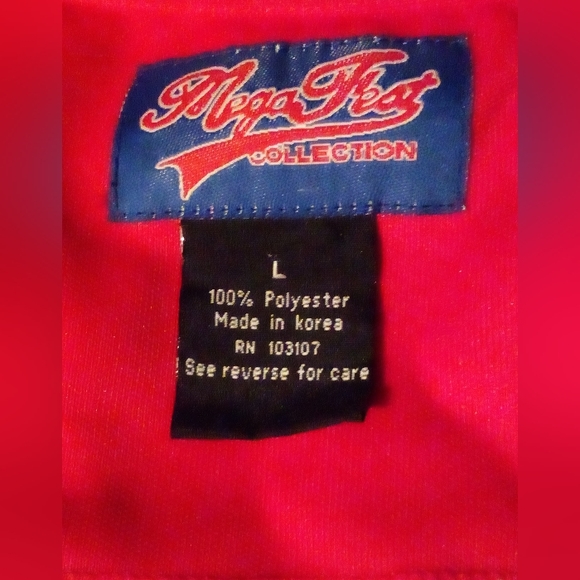 Vintage Mega Fest Collection Baseball Jersey #3 Men's L Red - Picture 9 of 10